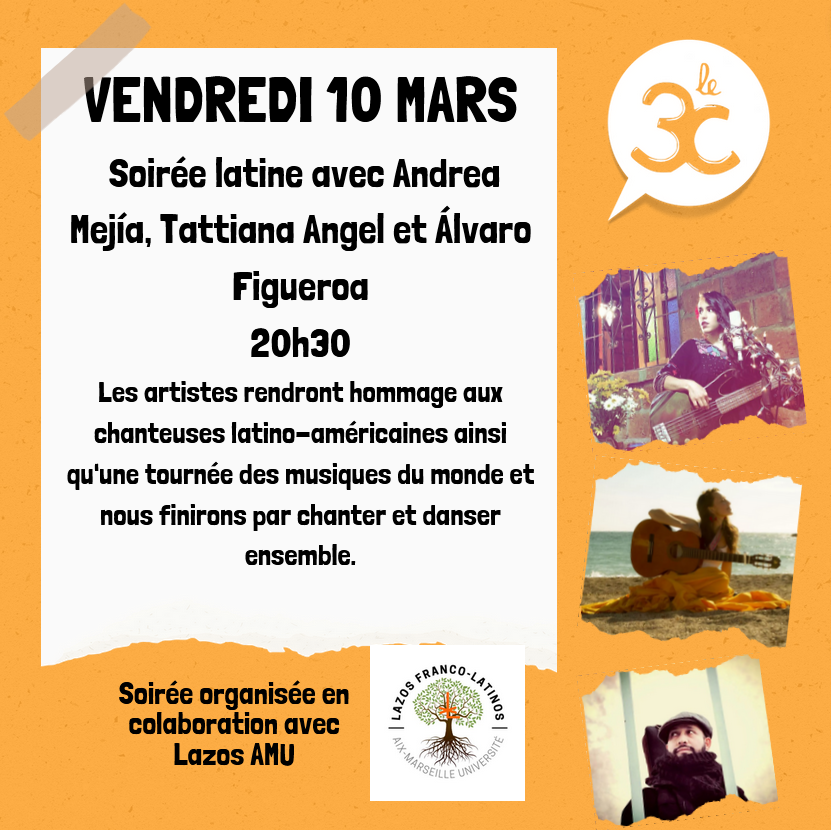 Soirée latina avec Andrea Mejia, Tattiana Angel, Alvaro Figueroa