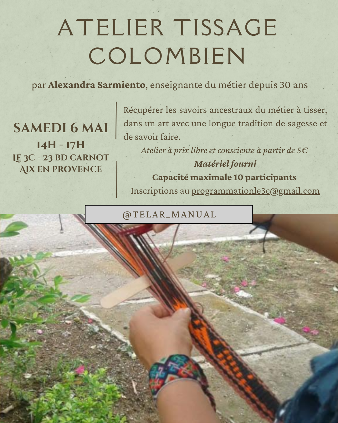 Atelier tissage colombien