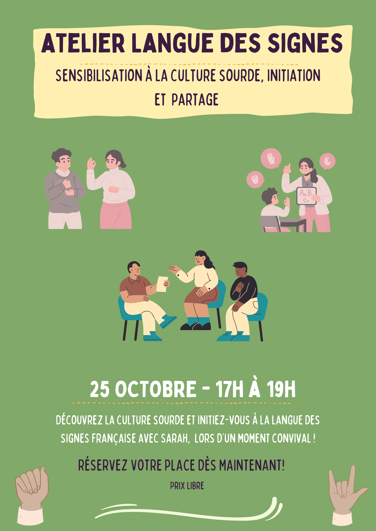 Atelier de sensibilisation à la culture sourde et à la Langue des Signes Française